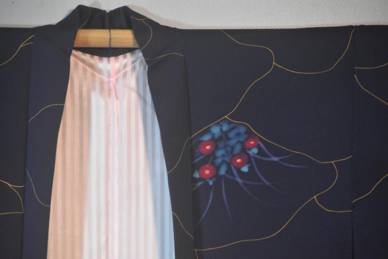 Blue Net Vintage Japanese Silk Haori Jacket - Image 5