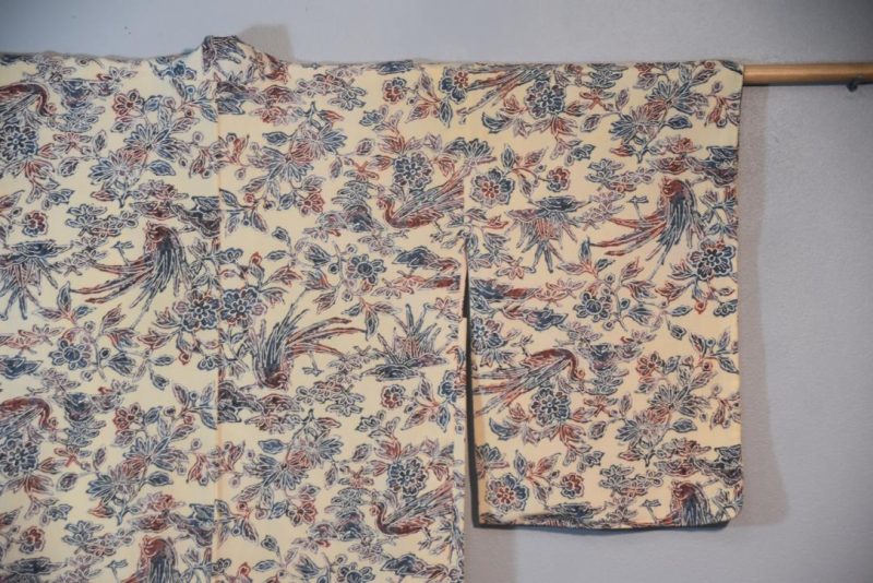 Birds in the Garden Vintage Japanese Silk Haori Jacket - Image 7