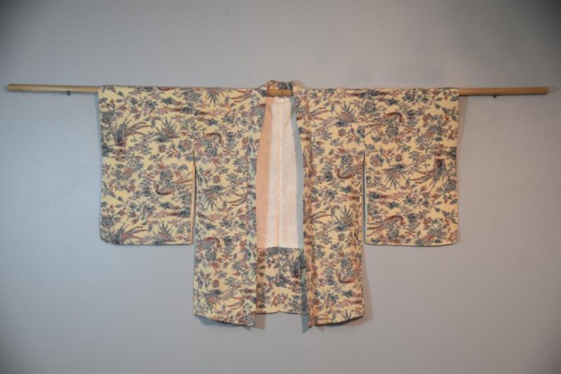 Birds in the Garden Vintage Japanese Silk Haori Jacket - Image 5
