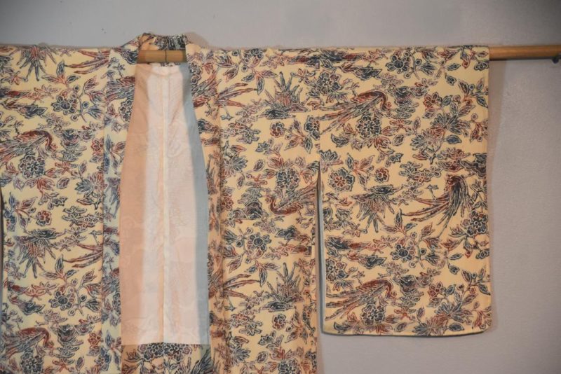 Birds in the Garden Vintage Japanese Silk Haori Jacket - Image 3