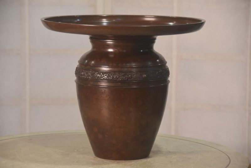 Japanese Cast Bronze Usubata Vase Width:320mm