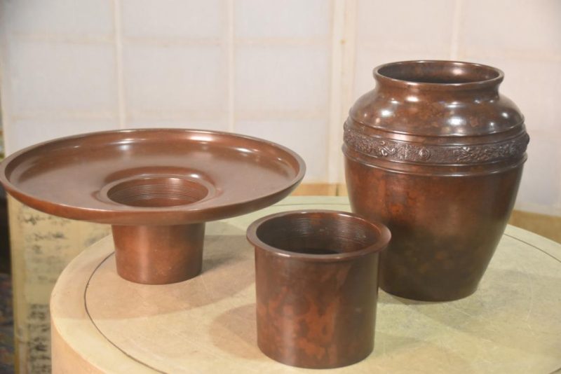 Japanese Cast Bronze Usubata Vase Width:320mm - Image 5