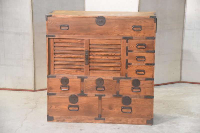 Elm Wood Choba Dansu Merchant Chest Width:950mm - Image 10