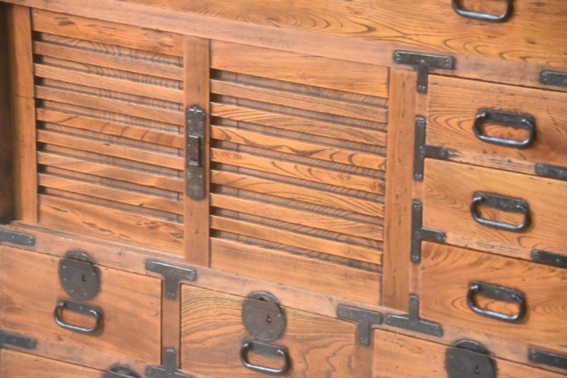 Elm Wood Choba Dansu Merchant Chest Width:950mm - Image 9