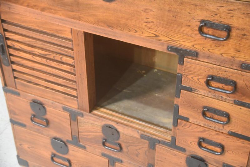 Elm Wood Choba Dansu Merchant Chest Width:950mm - Image 6
