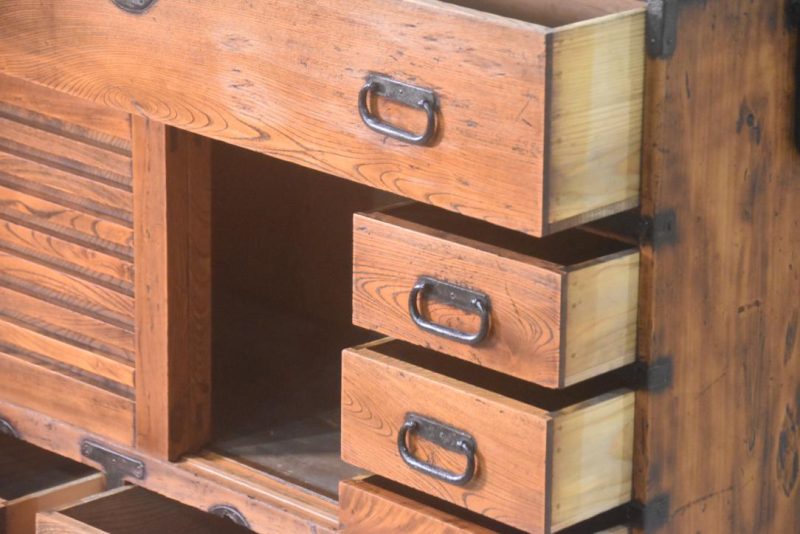 Elm Wood Choba Dansu Merchant Chest Width:950mm - Image 4