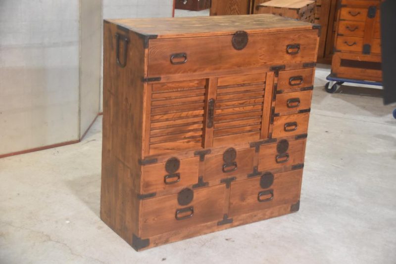 Elm Wood Choba Dansu Merchant Chest Width:950mm - Image 3
