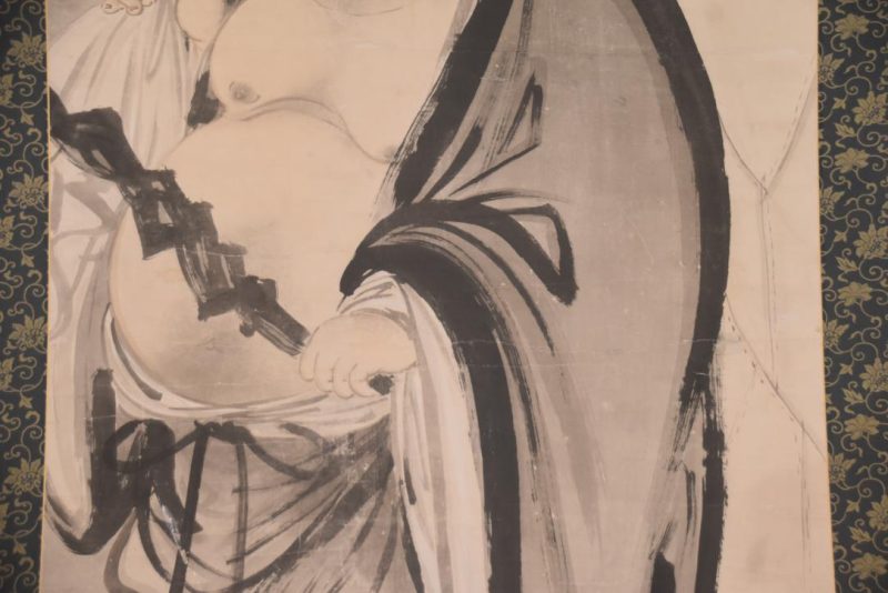 Sumi-E Ink Brush Painting of Hotai San Scroll Width:1200mm - Image 6