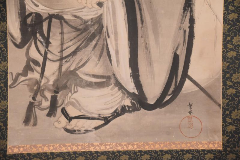 Sumi-E Ink Brush Painting of Hotai San Scroll Width:1200mm - Image 5