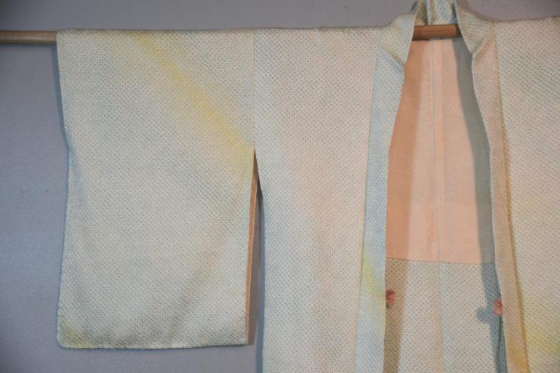 Spearmint Shibori Vintage Japanese Silk Haori Jacket - Image 3