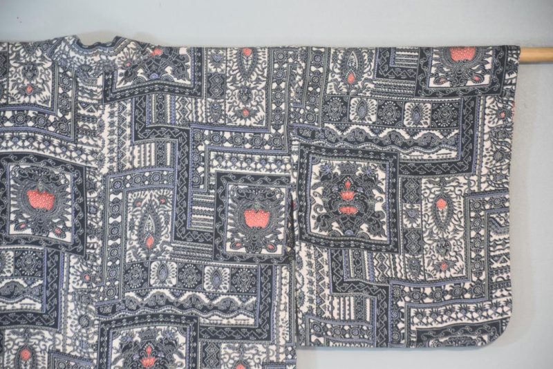 Grecian Blue Vintage Japanese Silk Haori Jacket - Image 6