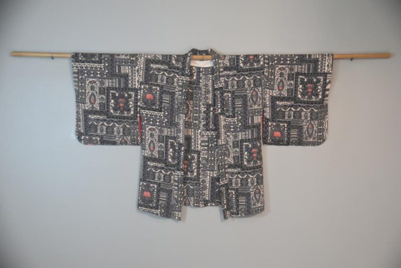 Grecian Blue Vintage Japanese Silk Haori Jacket - Image 5