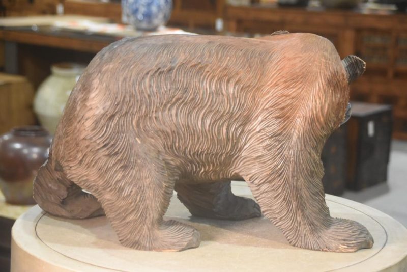 Carved Wooden Hokkaido Bear Width:520mm - Image 5