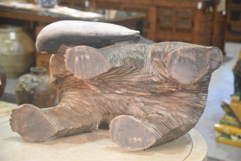 Carved Wooden Hokkaido Bear Width:520mm - Image 4