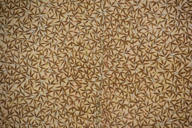 Bamboo Leaves Vintage Japanese Silk Haori Jacket - Image 3