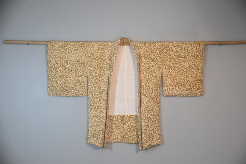 Bamboo Leaves Vintage Japanese Silk Haori Jacket - Image 5