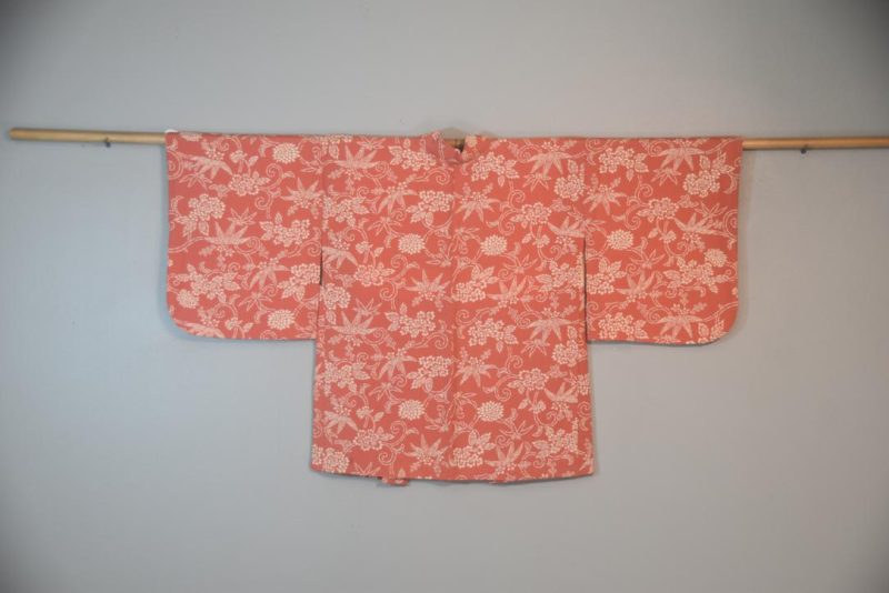 Bamboo Swirls Vintage Japanese Silk Haori Jacket