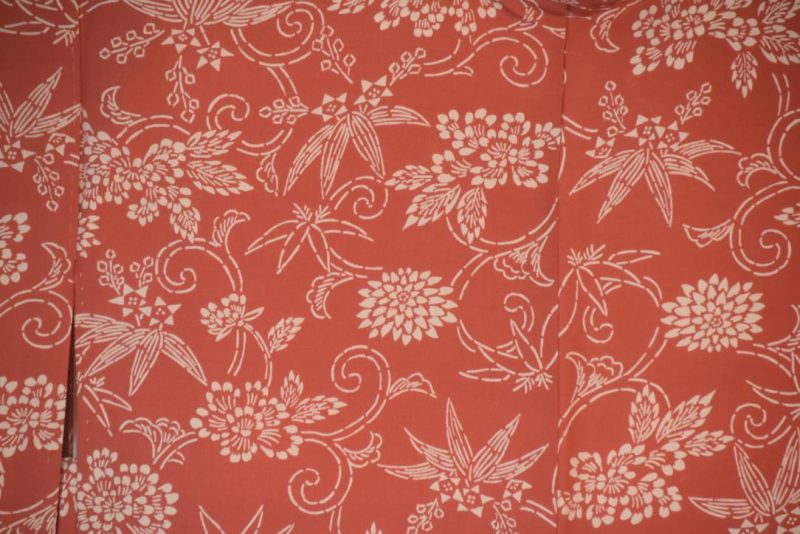 Bamboo Swirls Vintage Japanese Silk Haori Jacket - Image 3