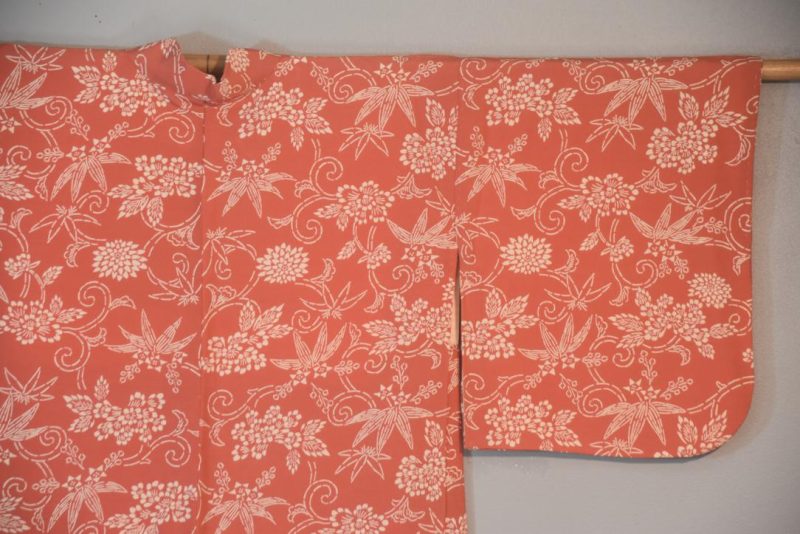 Bamboo Swirls Vintage Japanese Silk Haori Jacket - Image 6
