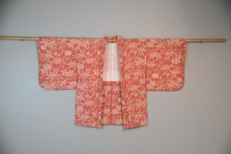 Bamboo Swirls Vintage Japanese Silk Haori Jacket - Image 5