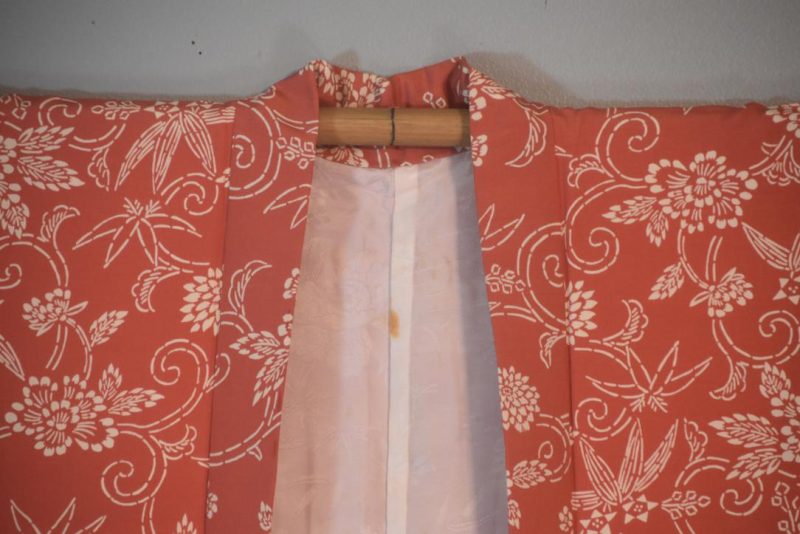 Bamboo Swirls Vintage Japanese Silk Haori Jacket - Image 4