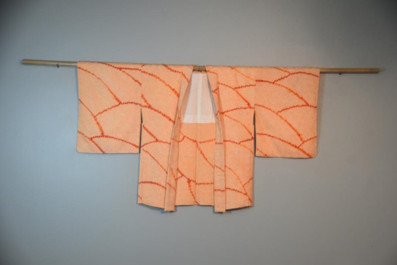 Yellow Silk Shibori Japanese Haori Jacket - Image 4