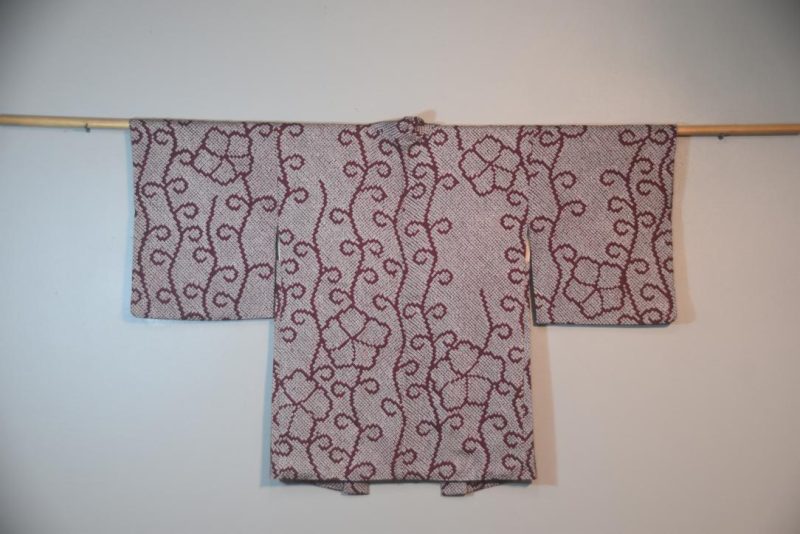 Purple Silk Shibori Japanese Haori Jacket