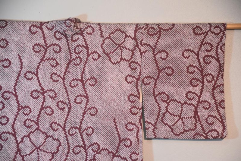 Purple Silk Shibori Japanese Haori Jacket - Image 7