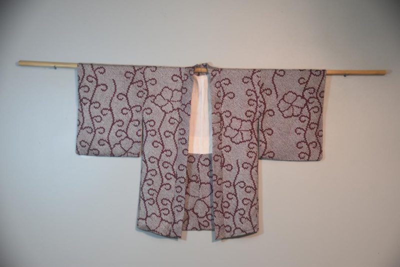 Purple Silk Shibori Japanese Haori Jacket - Image 6