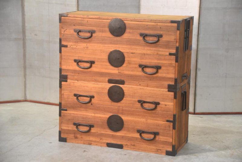 Japanese Antique 2 Section Clothing Chest Width:950mm
