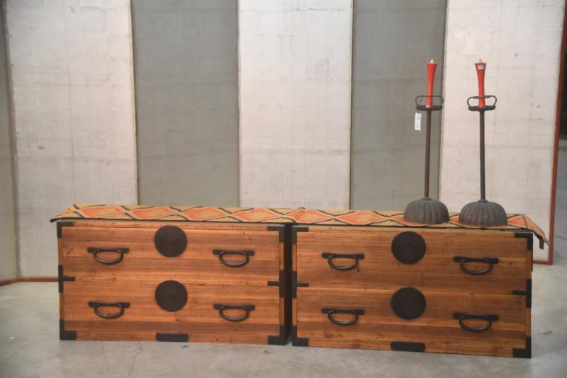 Japanese Antique 2 Section Clothing Chest Width:950mm - Image 14