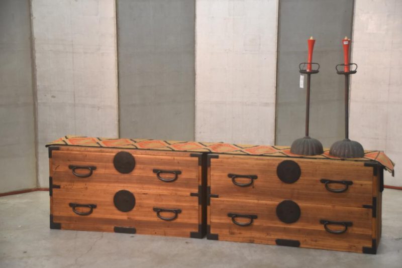 Japanese Antique 2 Section Clothing Chest Width:950mm - Image 13