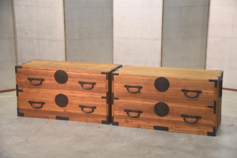 Japanese Antique 2 Section Clothing Chest Width:950mm - Image 12