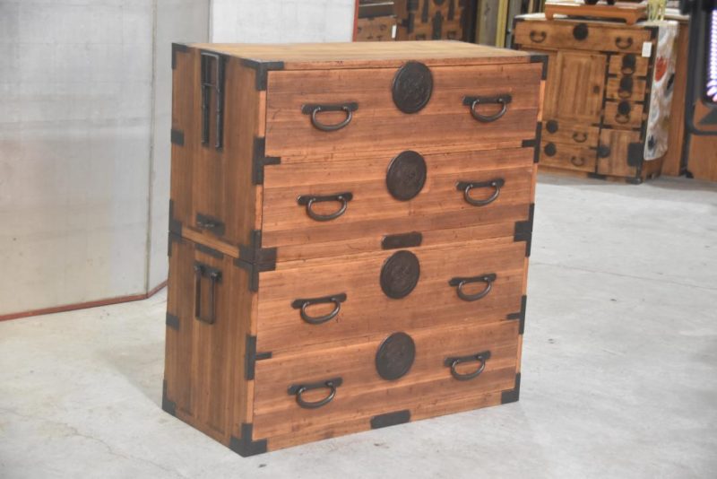 Japanese Antique 2 Section Clothing Chest Width:950mm - Image 10