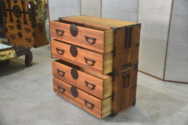 Japanese Antique 2 Section Clothing Chest Width:950mm - Image 7