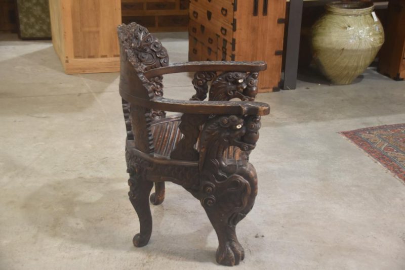 Japanese Carved Dragon Chair Height:850mm - Image 5