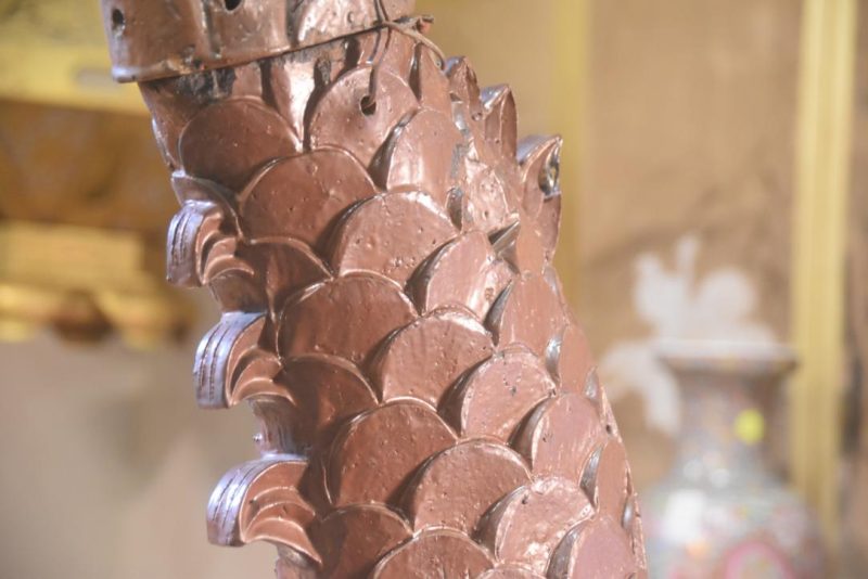 A Japanese Koi Dragon Roof Tile Height:880mm - Image 9