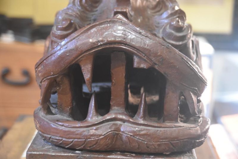 A Japanese Koi Dragon Roof Tile Height:880mm - Image 6