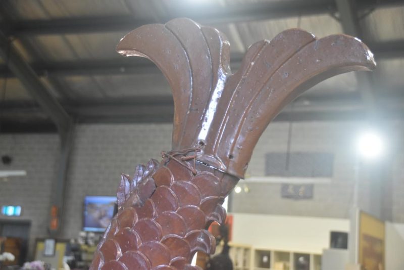 A Japanese Koi Dragon Roof Tile Height:880mm - Image 4