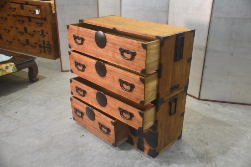 Japanese Antique 2 Section Clothing Chest Width:960mm - Image 8