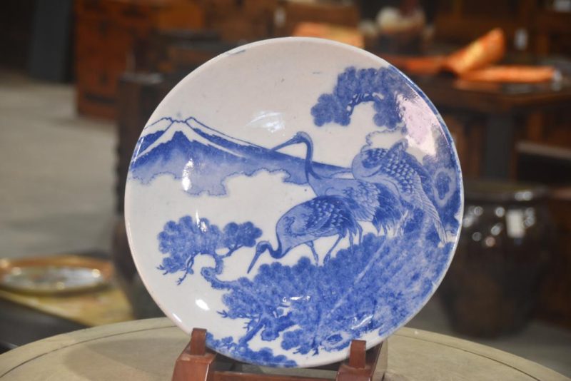 Japanese Blue and White Inban Plate Width:310mm