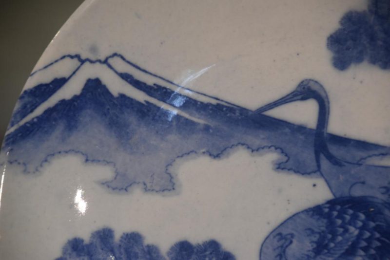 Japanese Blue and White Inban Plate Width:310mm - Image 6