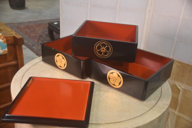 Japanese Lacquered 3 Section Jubako Width:240mm - Image 6