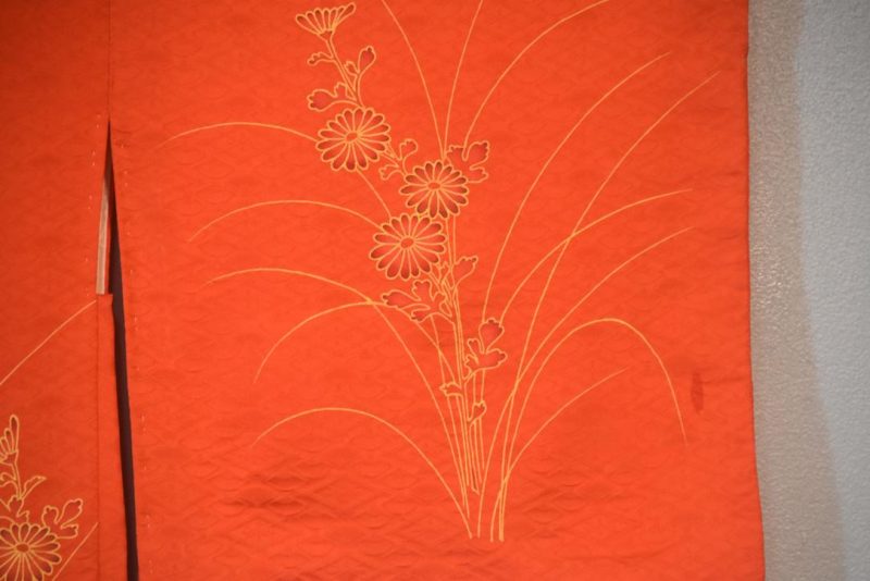 Rich Orange Vintage Japanese Silk Haori Jacket - Image 2