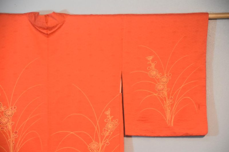 Rich Orange Vintage Japanese Silk Haori Jacket - Image 5