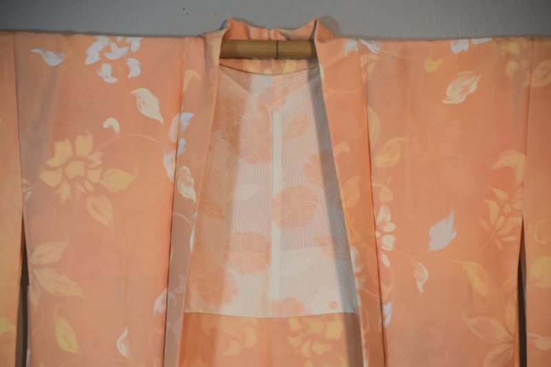 Peach Blossom Vintage Japanese Silk Haori Jacket - Image 5