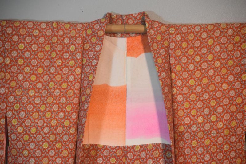 Burnt Orange Vintage Japanese Silk Haori Jacket - Image 4