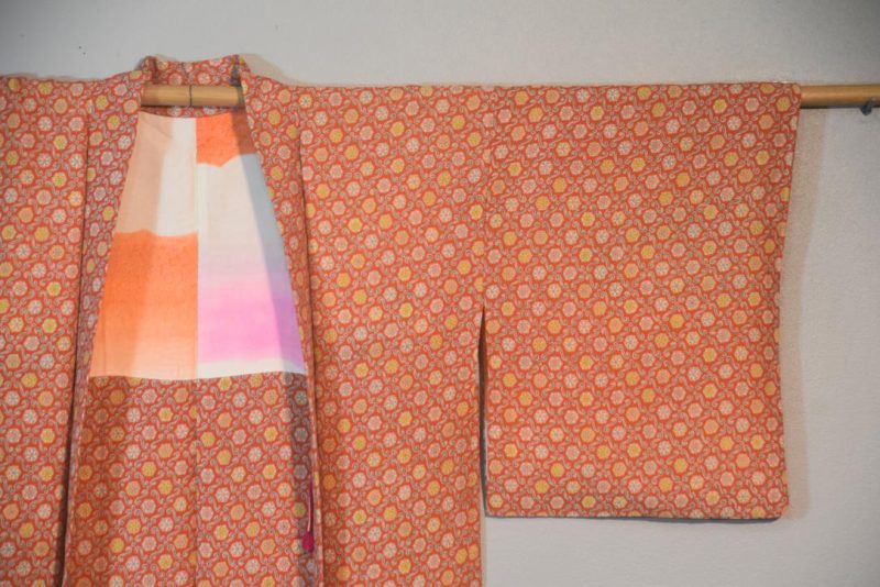 Burnt Orange Vintage Japanese Silk Haori Jacket - Image 3