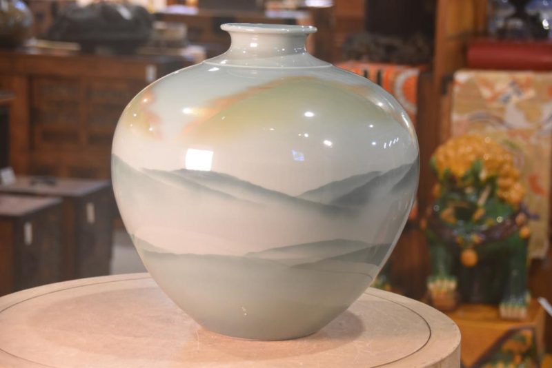 Kyoyaki (Kyoto Pottery) Vase Height:370mm - Image 8