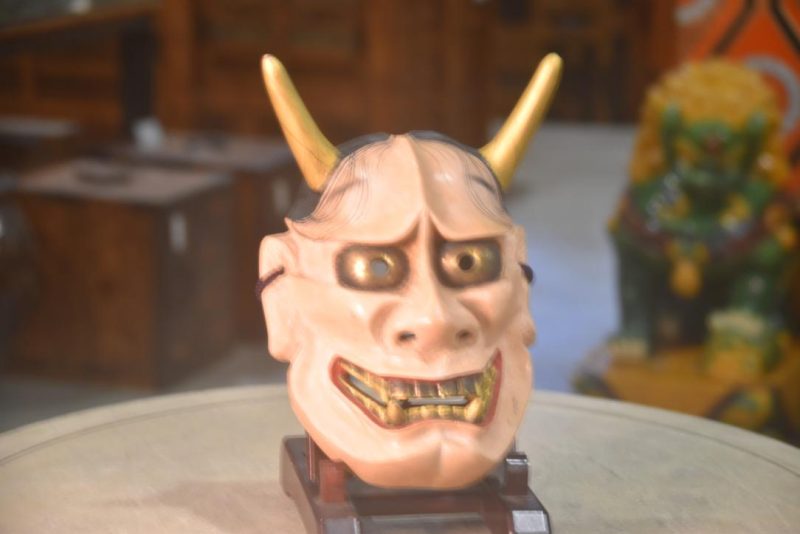 Japanese Wooden Devil Noh Mask Height:250mm - Image 7